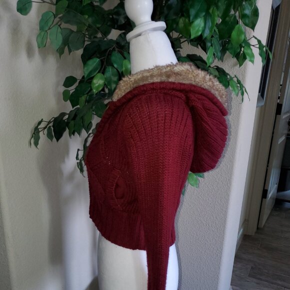 Faux Fur Trimmed Cropped Knit Zip Cardigan - Picture 2 of 12